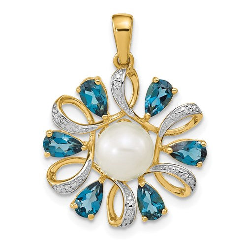 14k-diamond-and-6-7mm-button-fwc-pearl-london-blue-topaz-pendant-SolomonJeweler-Wichita-KS-CustomJewelry