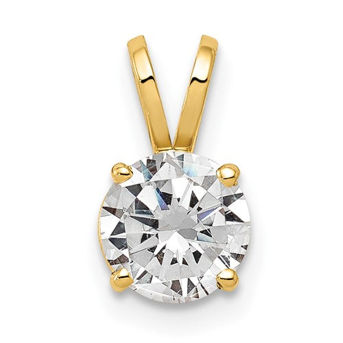 14k-6mm-cubic-zirconia-pendant-SolomonJeweler-Wichita-KS-CustomJewelry