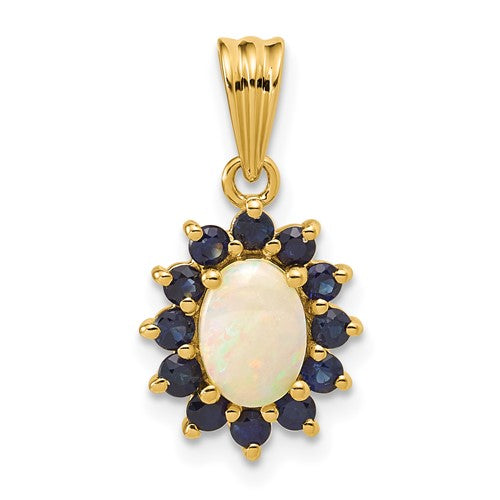 14k-genuine-opal-and-sapphire-pendant-SolomonJeweler-Wichita-KS-CustomJewelry
