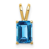 14k-7x5mm-emerald-cut-blue-topaz-pendant-SolomonJeweler-Wichita-KS-CustomJewelry