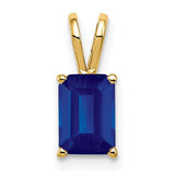 14k-8x6mm-emerald-cut-sapphire-pendant-SolomonJeweler-Wichita-KS-CustomJewelry