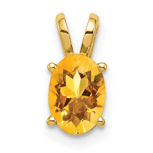 14k-7x5mm-oval-citrine-pendant-SolomonJeweler-Wichita-KS-CustomJewelry