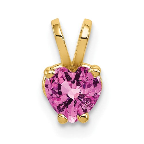 14k-5mm-heart-pink-sapphire-pendant-SolomonJeweler-Wichita-KS-CustomJewelry