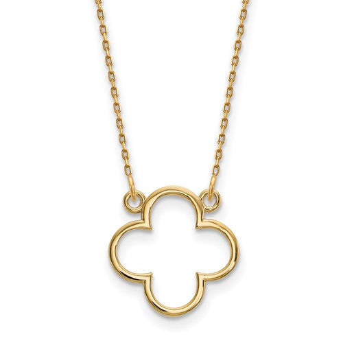 14k-small-necklace-quatrefoil-design-SolomonJeweler-Wichita-KS-CustomJewelry