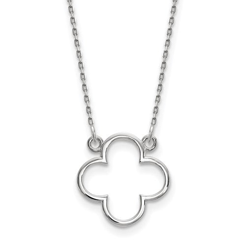 14k-white-gold-small-necklace-quatrefoil-design-SolomonJeweler-Wichita-KS-CustomJewelry