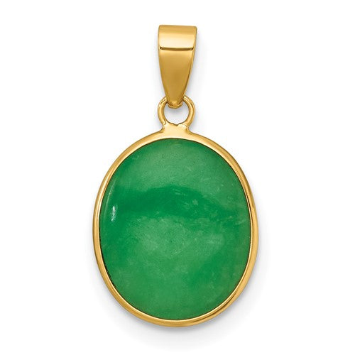 14k-polished-jade-oval-pendant-SolomonJeweler-Wichita-KS-CustomJewelry