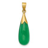 14k-polished-jade-teardrop-pendant-SolomonJeweler-Wichita-KS-CustomJewelry