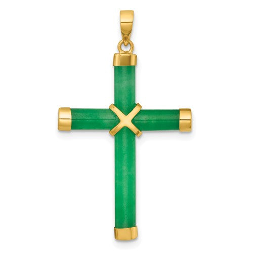 14k-polished-jade-x-cross-pendant-SolomonJeweler-Wichita-KS-CustomJewelry