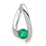 14k-white-gold-4mm-emerald-pendant-SolomonJeweler-Wichita-KS-CustomJewelry
