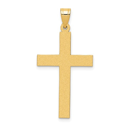 14k-sandblasted-cross-pendant-SolomonJeweler-Wichita-KS-CustomJewelry