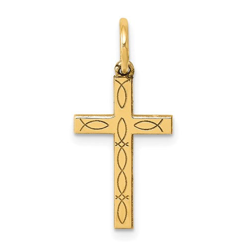 14k-laser-cut-ichthus-cross-charm-SolomonJeweler-Wichita-KS-CustomJewelry