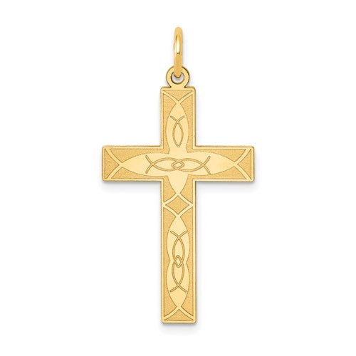 14k-laser-designed-ichthus-cross-pendant-SolomonJeweler-Wichita-KS-CustomJewelry