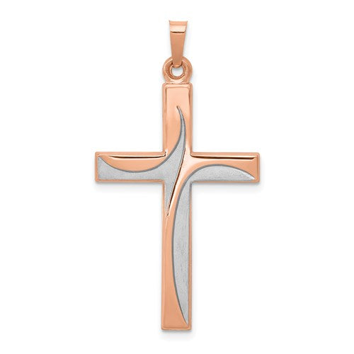 14k-rose-gold-rhodium-cross-pendant-SolomonJeweler-Wichita-KS-CustomJewelry