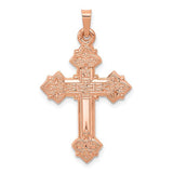 14k-rose-gold-fleur-de-lis-cross-pendant-SolomonJeweler-Wichita-KS-CustomJewelry