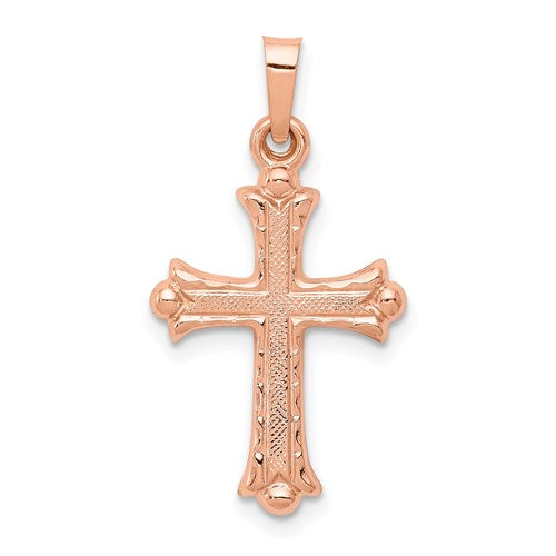 14k-rose-gold-heart-hollow-cross-pendant-SolomonJeweler-Wichita-KS-CustomJewelry