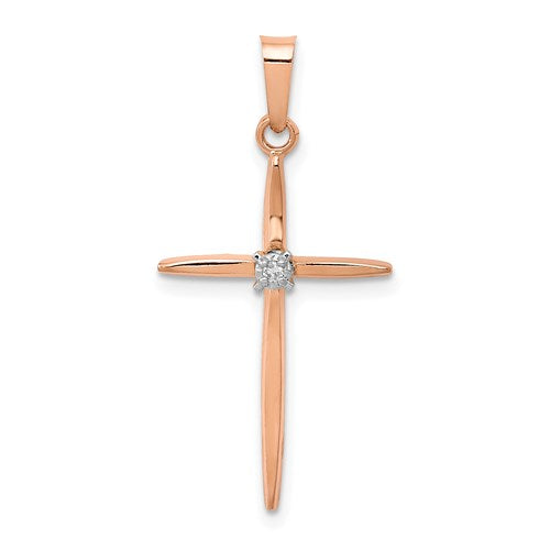 14k-rose-gold-diamond-cross-pendant-SolomonJeweler-Wichita-KS-CustomJewelry