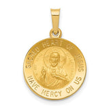 14k-polished-and-satin-sacred-heart-of-jesus-medal-hollow-pendant-SolomonJeweler-Wichita-KS-CustomJewelry