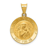 14k-polished-satin-our-lady-perpetual-help-medal-hollow-pendant-SolomonJeweler-Wichita-KS-CustomJewelry