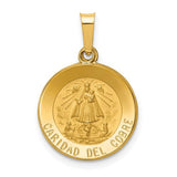 14k-polished-and-satin-caridad-del-cobre-medal-hollow-pendant-SolomonJeweler-Wichita-KS-CustomJewelry