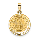 14k-polished-and-satin-miraculous-medal-hollow-pendant-SolomonJeweler-Wichita-KS-CustomJewelry