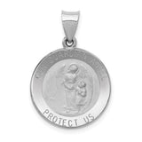 14k-white-gold-our-guardian-angel-medal-hollow-pendant-SolomonJeweler-Wichita-KS-CustomJewelry