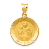 14k-polished-and-satin-st-anne-medal-hollow-pendant-SolomonJeweler-Wichita-KS-CustomJewelry