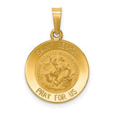 14k-polished-and-satin-st-george-medal-hollow-pendant-SolomonJeweler-Wichita-KS-CustomJewelry