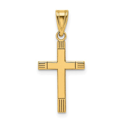 14k-laser-etched-cross-pendant-SolomonJeweler-Wichita-KS-CustomJewelry