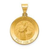 14k-polished-and-satin-st-gerard-medal-hollow-pendant-SolomonJeweler-Wichita-KS-CustomJewelry