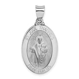 14k-white-gold-polish-satin-st-jude-thaddeus-medal-hollow-pendant-SolomonJeweler-Wichita-KS-CustomJewelry