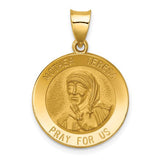 14k-polished-and-satin-mother-teresa-medal-hollow-pendant-SolomonJeweler-Wichita-KS-CustomJewelry
