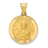 14k-polished-and-satin-st-paul-medal-hollow-pendant-SolomonJeweler-Wichita-KS-CustomJewelry