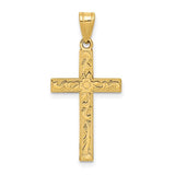 14k-etched-floral-cross-pendant-SolomonJeweler-Wichita-KS-CustomJewelry