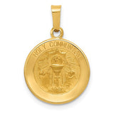 14k-polished-and-satin-holy-communion-medal-hollow-pendant-SolomonJeweler-Wichita-KS-CustomJewelry