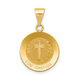 14k-polished-and-satin-confirmation-medal-hollow-pendant-SolomonJeweler-Wichita-KS-CustomJewelry