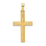 14k-brushed-and-polished-latin-cross-pendant-SolomonJeweler-Wichita-KS-CustomJewelry