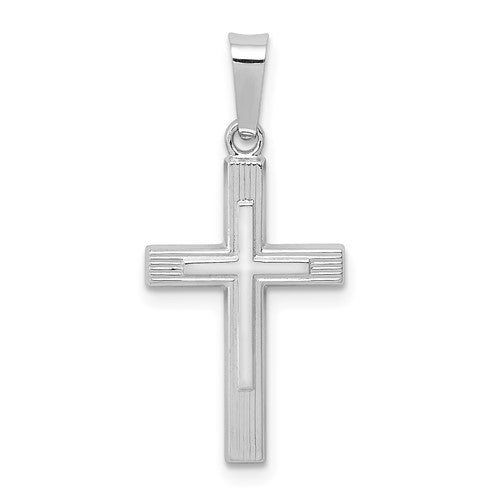 14k-white-gold-polished-latin-cross-pendant-SolomonJeweler-Wichita-KS-CustomJewelry
