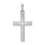 14k-white-gold-brushed-and-polished-latin-cross-pendant-SolomonJeweler-Wichita-KS-CustomJewelry