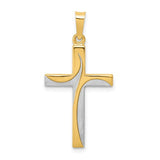 14k-rhodium-satin-and-polished-latin-cross-pendant-SolomonJeweler-Wichita-KS-CustomJewelry