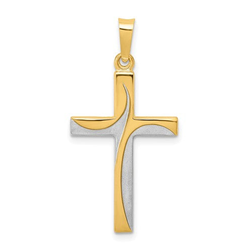 14k-rhodium-satin-and-polished-latin-cross-pendant-SolomonJeweler-Wichita-KS-CustomJewelry