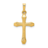 14k-textured-and-polished-latin-cross-pendant-SolomonJeweler-Wichita-KS-CustomJewelry