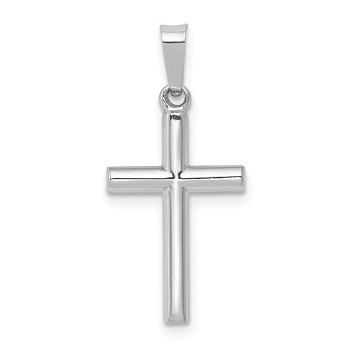 14k-white-gold-polished-hollow-latin-cross-pendant-SolomonJeweler-Wichita-KS-CustomJewelry