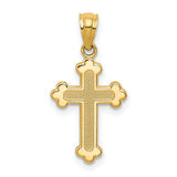 14k-gold-polished-small-budded-cross-SolomonJeweler-Wichita-KS-CustomJewelry