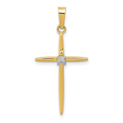 14k-diamond-polished-passion-cross-pendant-SolomonJeweler-Wichita-KS-CustomJewelry