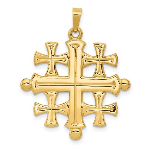 14k-polished-jerusalem-cross-pendant-SolomonJeweler-Wichita-KS-CustomJewelry