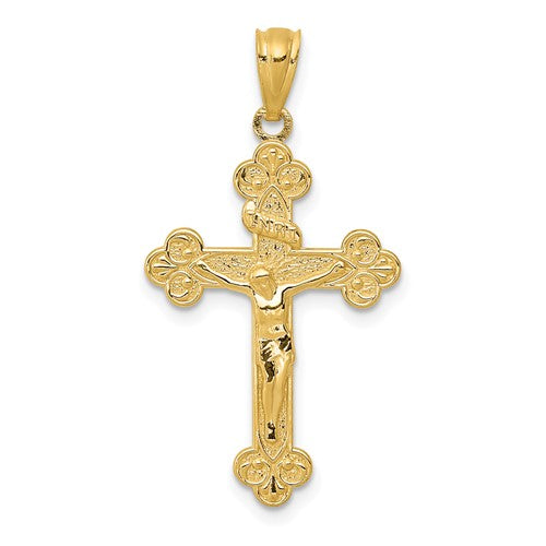 14k-gold-polished-inri-medium-crucifix-pendant-SolomonJeweler-Wichita-KS-CustomJewelry