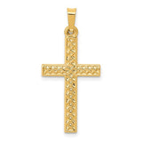 14k-polished-lattice-textured-cross-pendant-SolomonJeweler-Wichita-KS-CustomJewelry