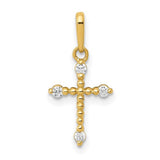 14k-polished-beaded-cz-cross-charm-SolomonJeweler-Wichita-KS-CustomJewelry