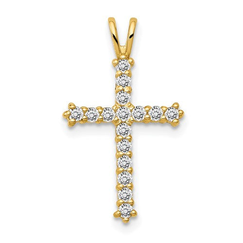 14k-polished-cz-cross-chain-slide-SolomonJeweler-Wichita-KS-CustomJewelry