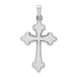 14k-white-gold-polished-fleur-de-lis-cross-pendant-SolomonJeweler-Wichita-KS-CustomJewelry